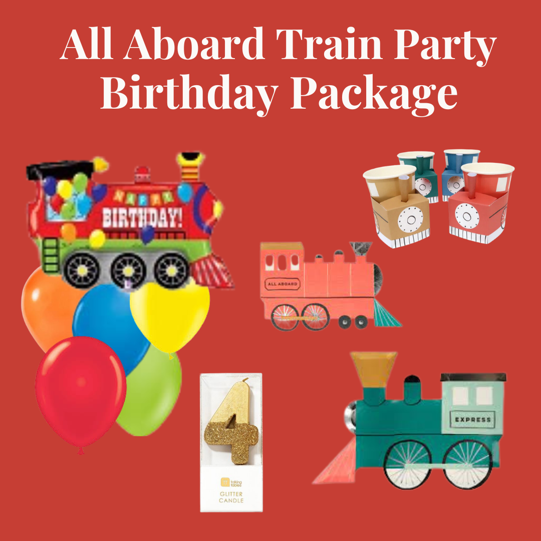 All Aboard Train Birthday Party Package Cheers To You Party Goods