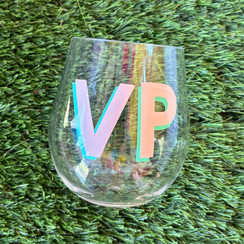 Monogram + Wine Personalized Glasses