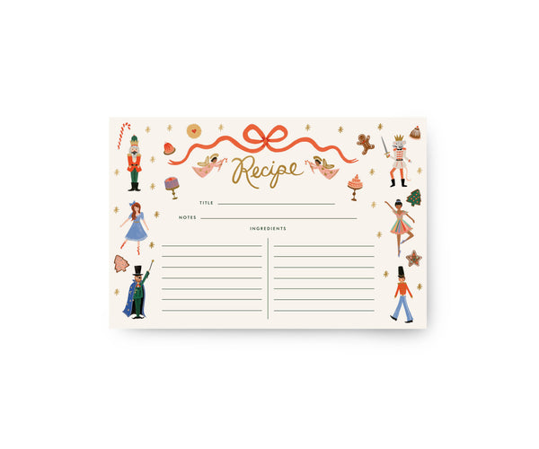 Pack of 12 Nutcracker Recipe Cards