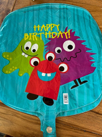 Happy Birthday Monsters Mylar Balloon