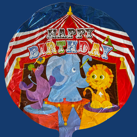 Happy Birthday Circus Mylar Balloon