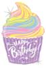 Birthday Cupcake Pastel Mylar Balloon