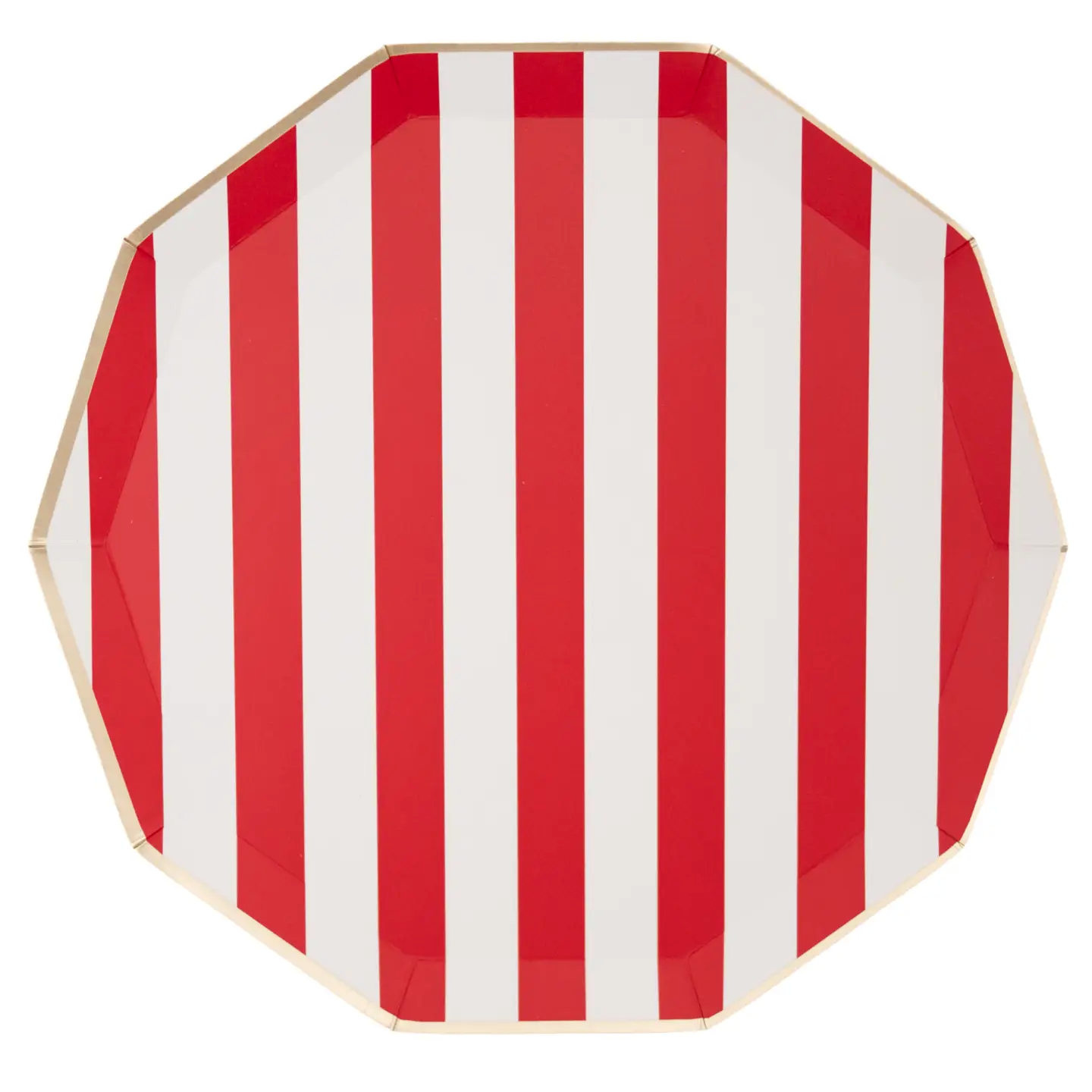 CHERRY RED SIGNATURE CABANA STRIPE PLATES