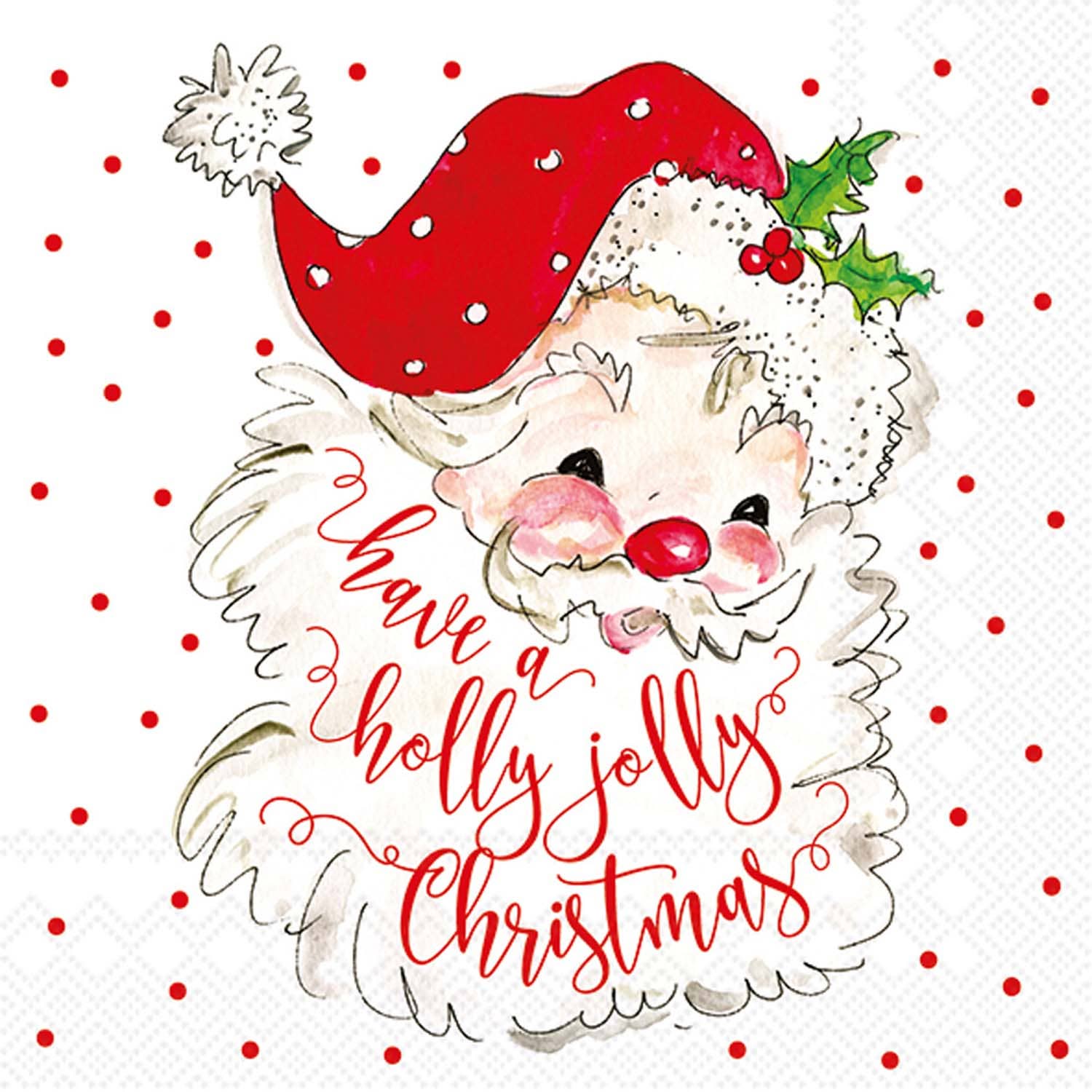 Holly Jolly Christmas Luncheon Napkins