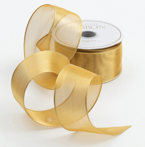 Sheer Gold Wired Ribbon