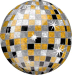 Gold/Silver/Black Disco Ball 16″ Orbz Balloon