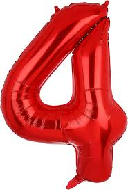 Number 4 Large Mylar Balloon