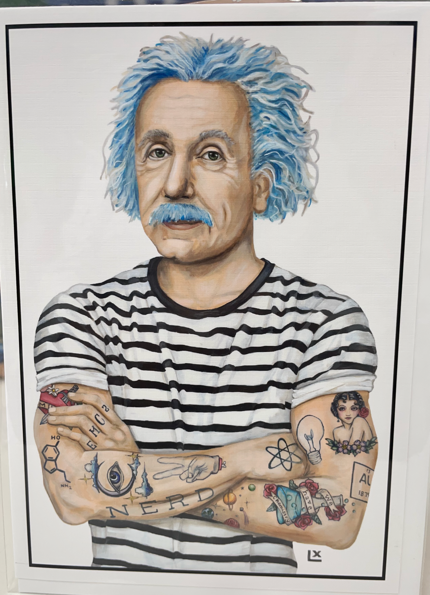 Inked Einstein Greeting Card