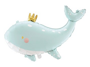 Crowned Whale Mylar Balloon