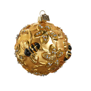 Gilded Bee Ball Ornament