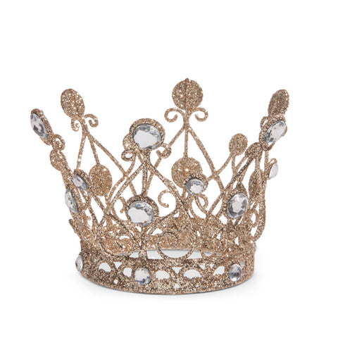 Jeweled Antique Crown with Gold Glitter