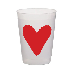 Red Solid Heart Frost Flex Cups