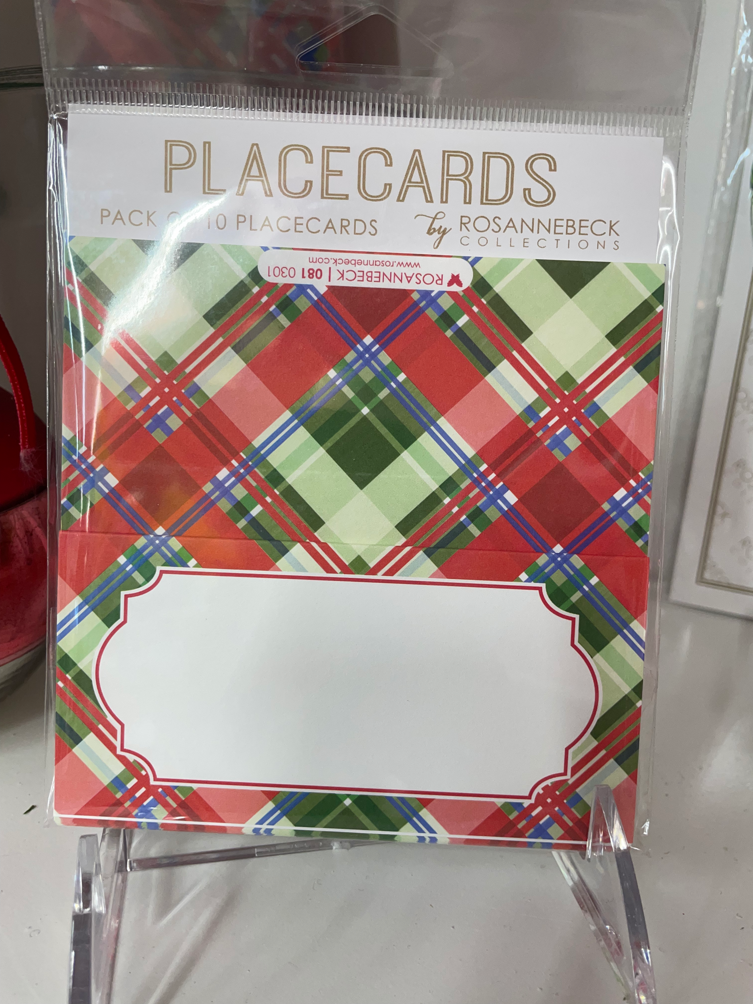 Christmas Plaid Placecard