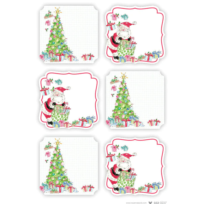 Festive Holiday Tree WIth Presents and Santa Sticker Sheets