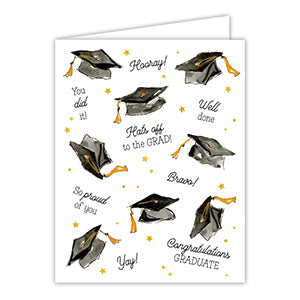 Flying Graduation Caps Greeting Card