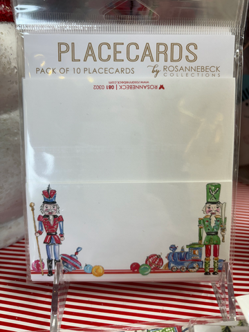 Handpainted Nutcrackers with Ornaments & Toys Place Cards