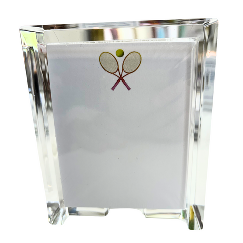 Pink Tennis Racquet Notes In Acrylic Box