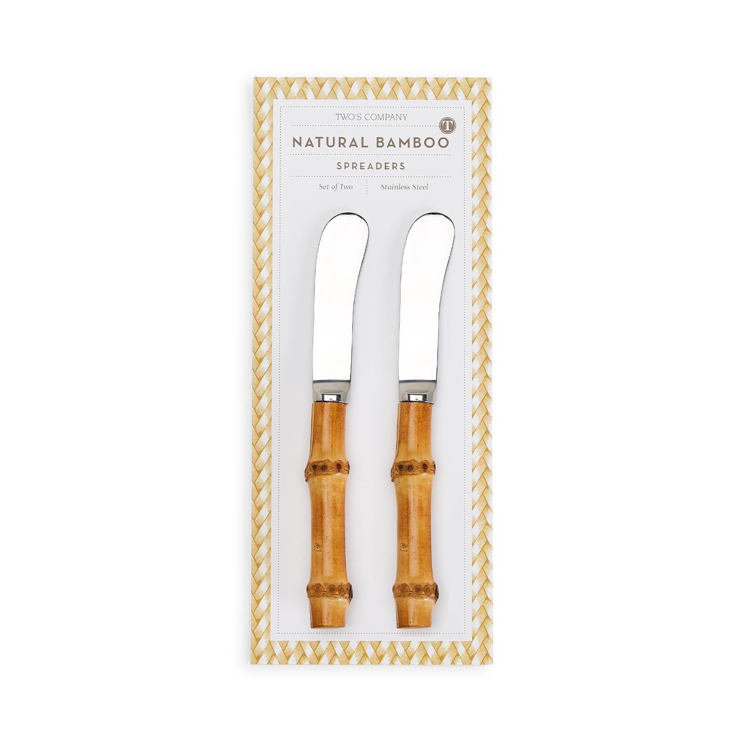 NATURAL BAMBOO HANDLE SPREADERS S/2
