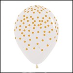 Gold Confetti Latex Balloons