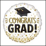 18in Congrats Grad Gold Glitter