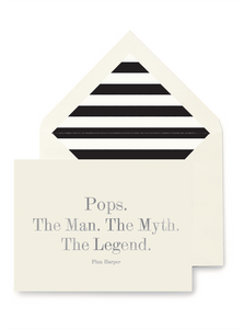 Pops. The Man. The Myth. The Legend. Greeting Card, Single Folded Card