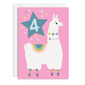 Age 4 Llama Card