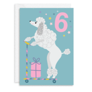 Age 6 Poodle Card