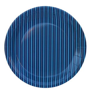 Navy Blue Fine Stripes Plates (Set of 8)