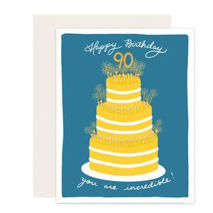 90 Cake Birthday Card