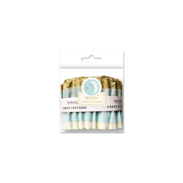 BABY BLUE/CREAM/GOLD CREPE FESTOON