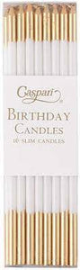 BIRTHDAY CANDLES SLIMS-WHITE/GOLD