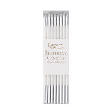 BIRTHDAY CANDLES SLIMS-WHITE/SILVER