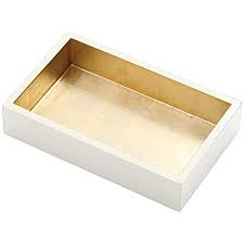 Guest Napkin Holder Ivory/Gold