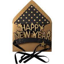 Happy New Year Crown-Black & Gold