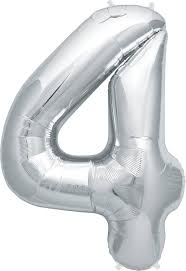 Number 4 Large Mylar Balloon