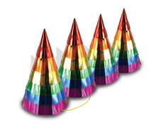 Rainbow Foil Party Hats