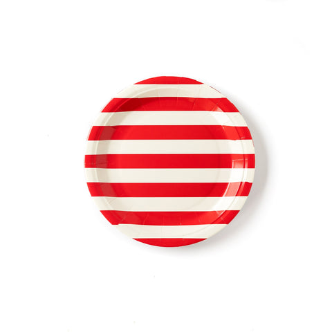RED & WHITE STRIPED PLATES