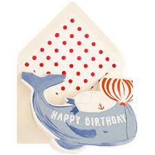 Whale Birthday Die-Cut Card