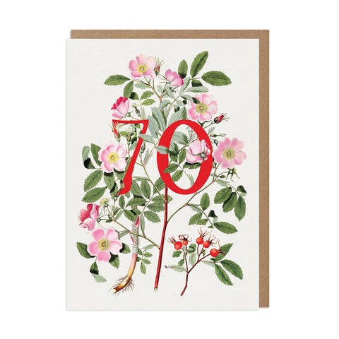 Floral 70 Age Milestone Card