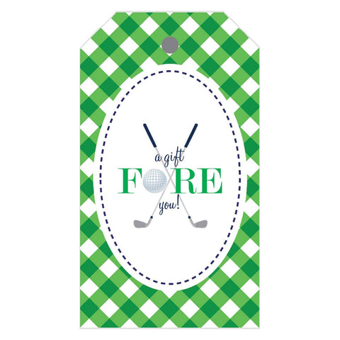 Gingham Golf Gift Tags