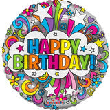Happy Birthday Groovy Foil Balloon