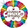 Retro Colorful Rainbow Birthday Mylar