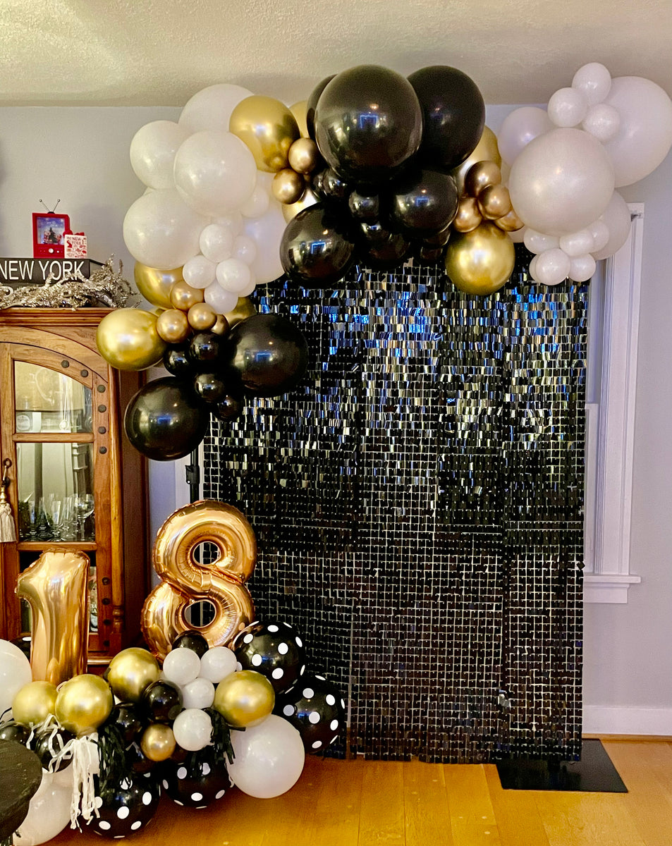 Black Square Sequin Wall – Cheers To You Party Goods