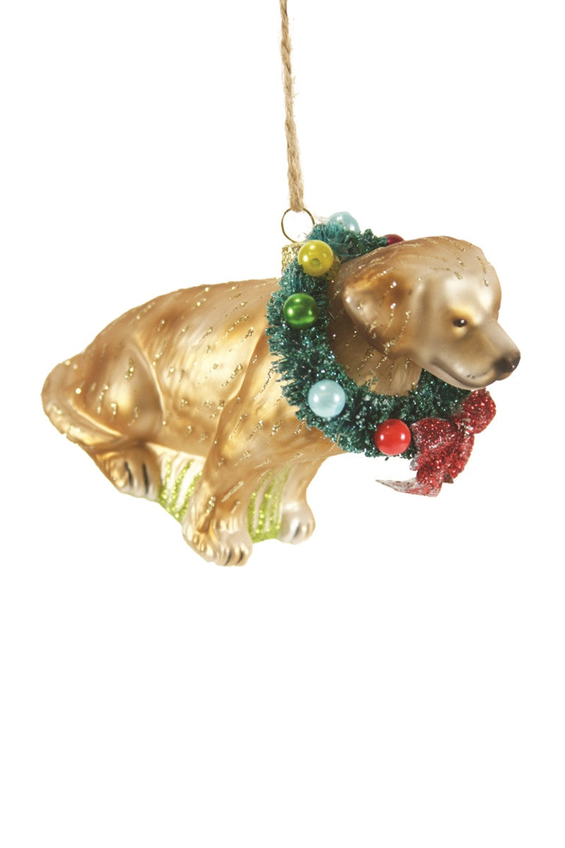 Festive Yellow Lab Ornament