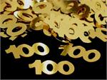 Number 100 Confetti Gold