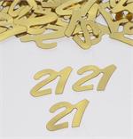 Number 21 Confetti Gold