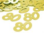 Number 80 Confetti Gold