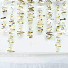 Gold and Silver Confetti-Like Paper Party Garland Streamer