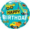 Round Birthday Construction Foil Balloon
