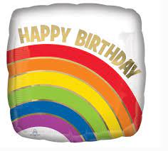 Happy Birthday Gold Rainbow Foil Balloon